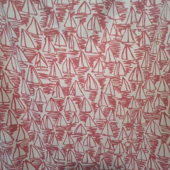 Lands’ End Pink and White Sailboat Cotton Dress Medium Tall 10-12 - Picture 7 of 11